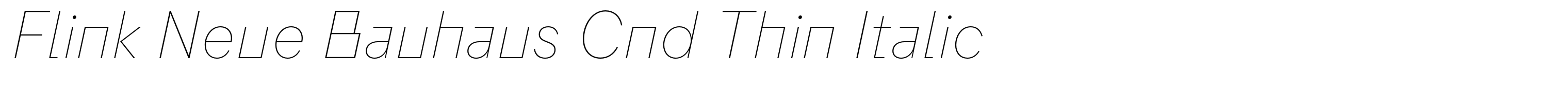 Flink Neue Bauhaus Cnd Thin Italic
